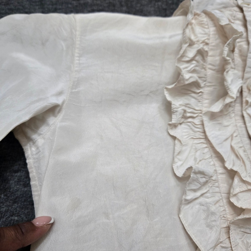 Ralph‎ Lauren Silk Blouse Womens Small Victorian Edwardian Quiet Luxury Elegant - Picture 5 of 12
